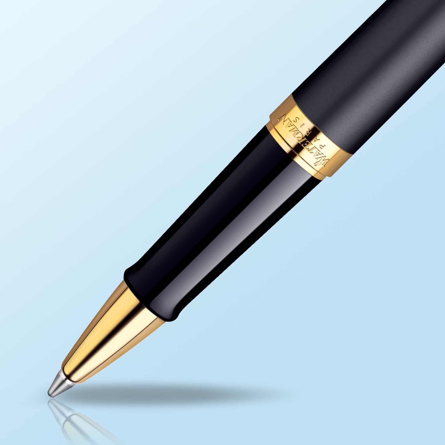 Waterman Hémisphère Rollerball Pen, Matte Black with 23k Gold Trim, Fine Point with Black Ink Cartridge, Gift Box