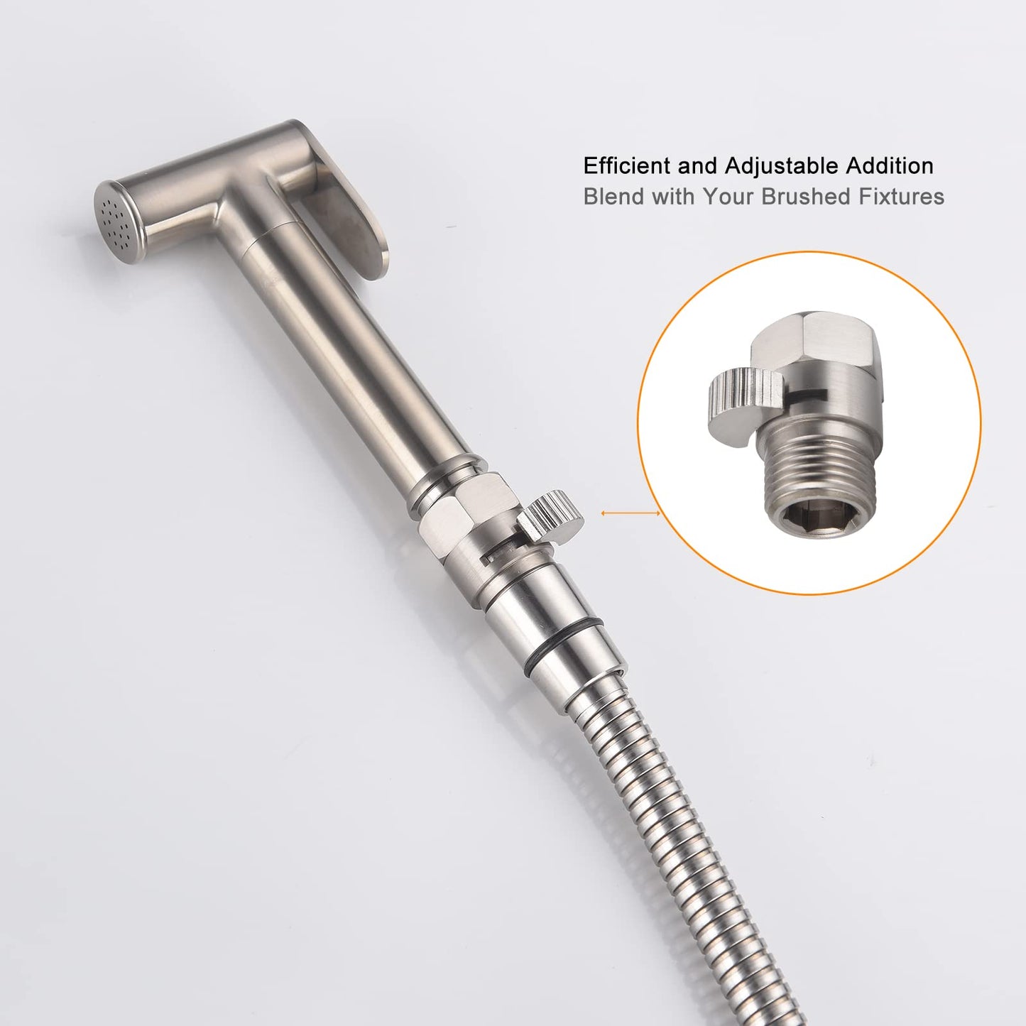 Brushed Nickel Water Flow Control Valve, G 1/2" Shower Head Flow Control Brass Shut Off Valve for Handheld, Water Pressure Regulator Replacement for Shower System