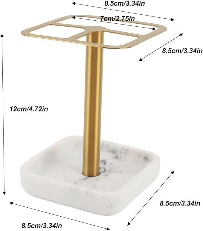 Mumusuki Stainless Steel Toothbrush Holder, Space Saving Toothpaste Organizer with Multifunctional Storage for Bathroom (Gold)
