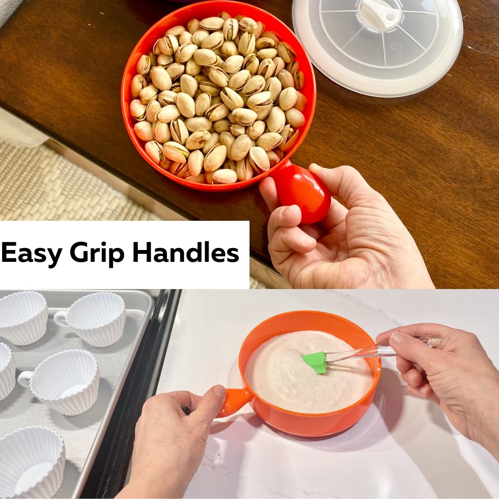 Evelots Microwave Freezer Safe Bowls - 10 Piece Set - With Vented Lids and Handles - Soup Bowls, Ramen, Cookware, Food Container Microwave Safe - BPA Free Plastic