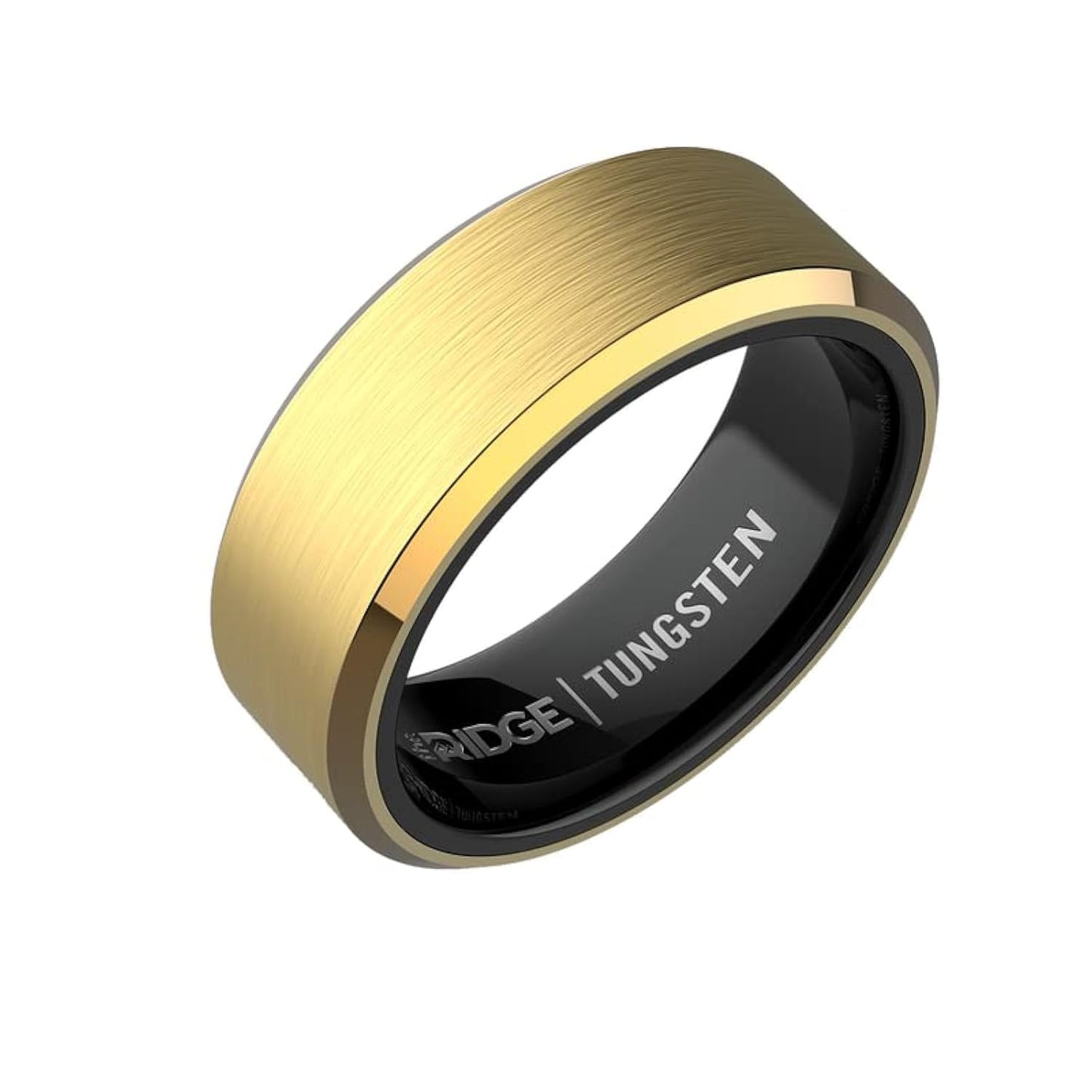 The Ridge 24K Gold Plated Beveled Ring Comfort Fit Wedding Band - 8
