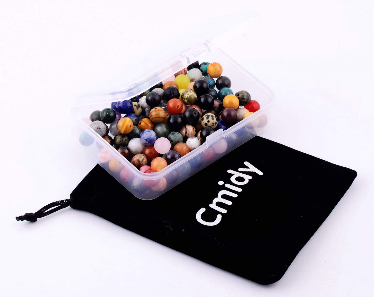 Natural Stone Beads 100pcs Round Genuine Real Stone Beading Loose Gemstones Hole Size 1mm DIY Smooth Bead for Bracelet Necklace Earrings Jewelry Making(Natural Stone Beads Multicolor, 8mm)