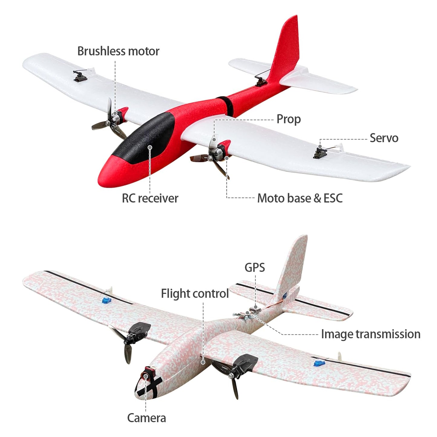 HAWK'S WORK 86cm EPP Foam Glider, Super Large Hand Throw Airplane Toy for Kids Outdoor Play & STEM Learning, Ideal Blank Airframe for DIY RC Conversion (XL, 2 Pack)