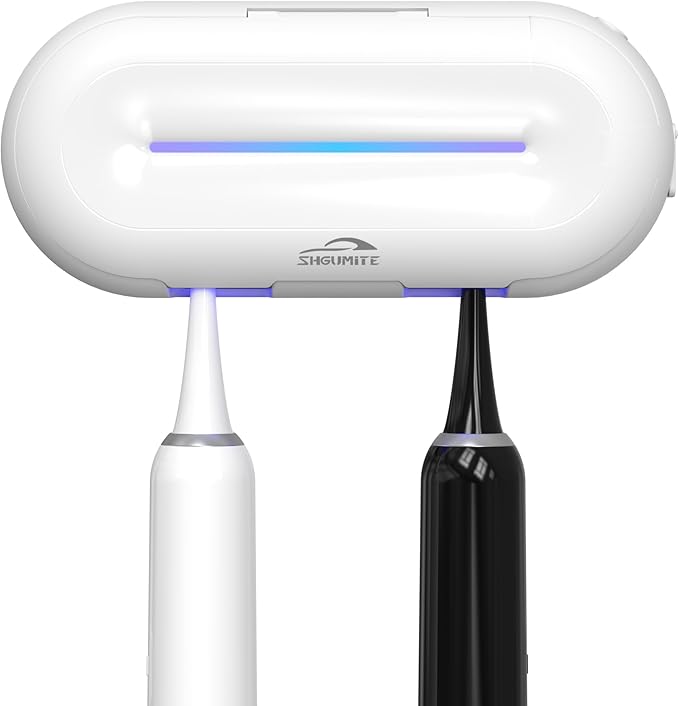Toothbrush Holder Sanitizer - Toothbrush Dryer and Cleaner, Wall Mounted Holder with 10000mAh Rechargeable Battery, Triple-Light Cleaning + Rapid Drying System for Bathroom