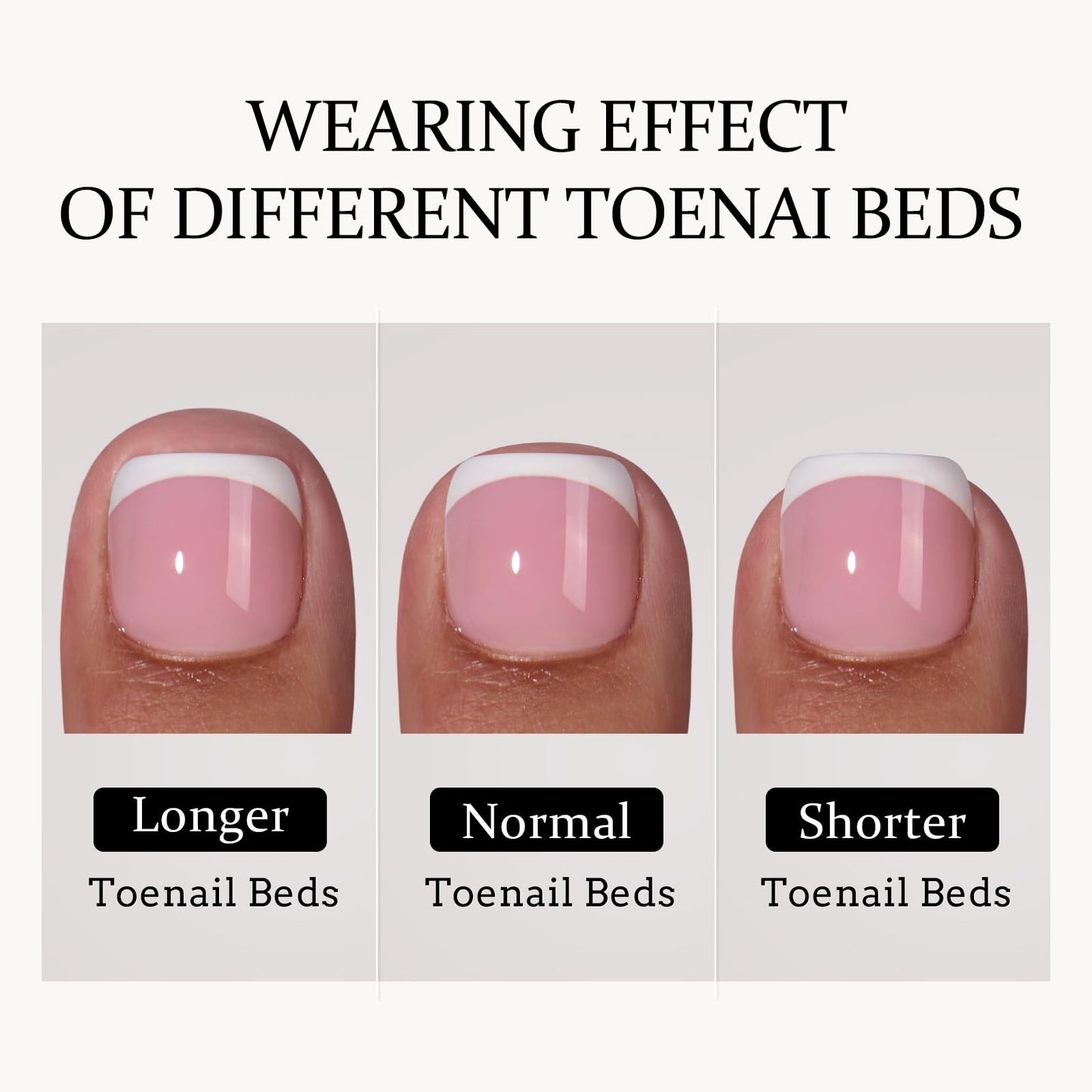 BTArtbox French Tip Press on Nails Toenails Short - Hope Hope & Mermaid