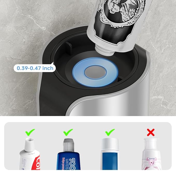 Automatic Toothpaste Dispenser Wall Mounted - Hands-Free Toothpaste Squeezer with 3 Speed Settings, 2 Toothbrush Holders & Strong Adhesive - Smart Bathroom Organizer for Kids and Adults