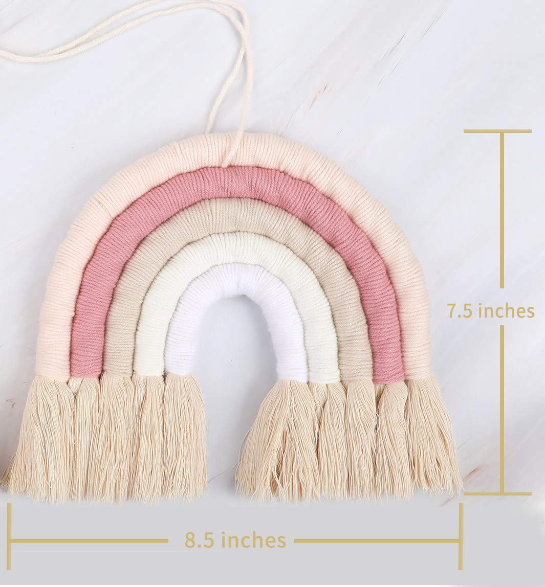 ZWA Rainbow Wall Hanging - Handmade Macrame Wall Art for Nursery & Kids Room Decor