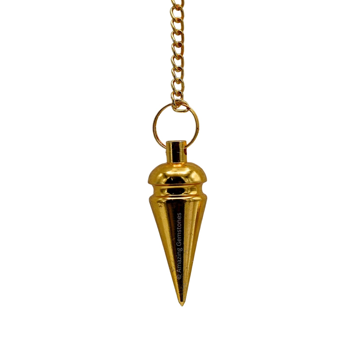 Amazing Gemstone Healing Metal Pendulums for Divination, Gold Head Ring Cone Steel Copper Pendulum High Energy Pendulo de Bronce Pendulos de Mesa MP43