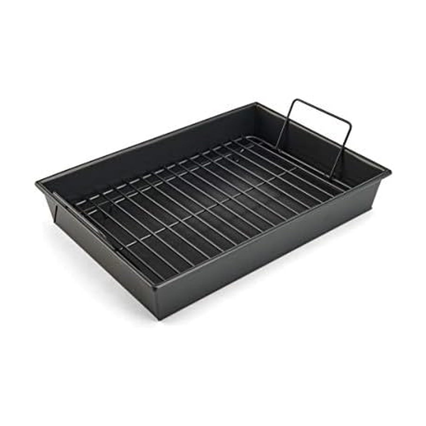 Chicago Metallic Pro Non-Stick Roast and Broil Baking Pan with Rack, 13-Inch-by-9-Inch, Dark Gray