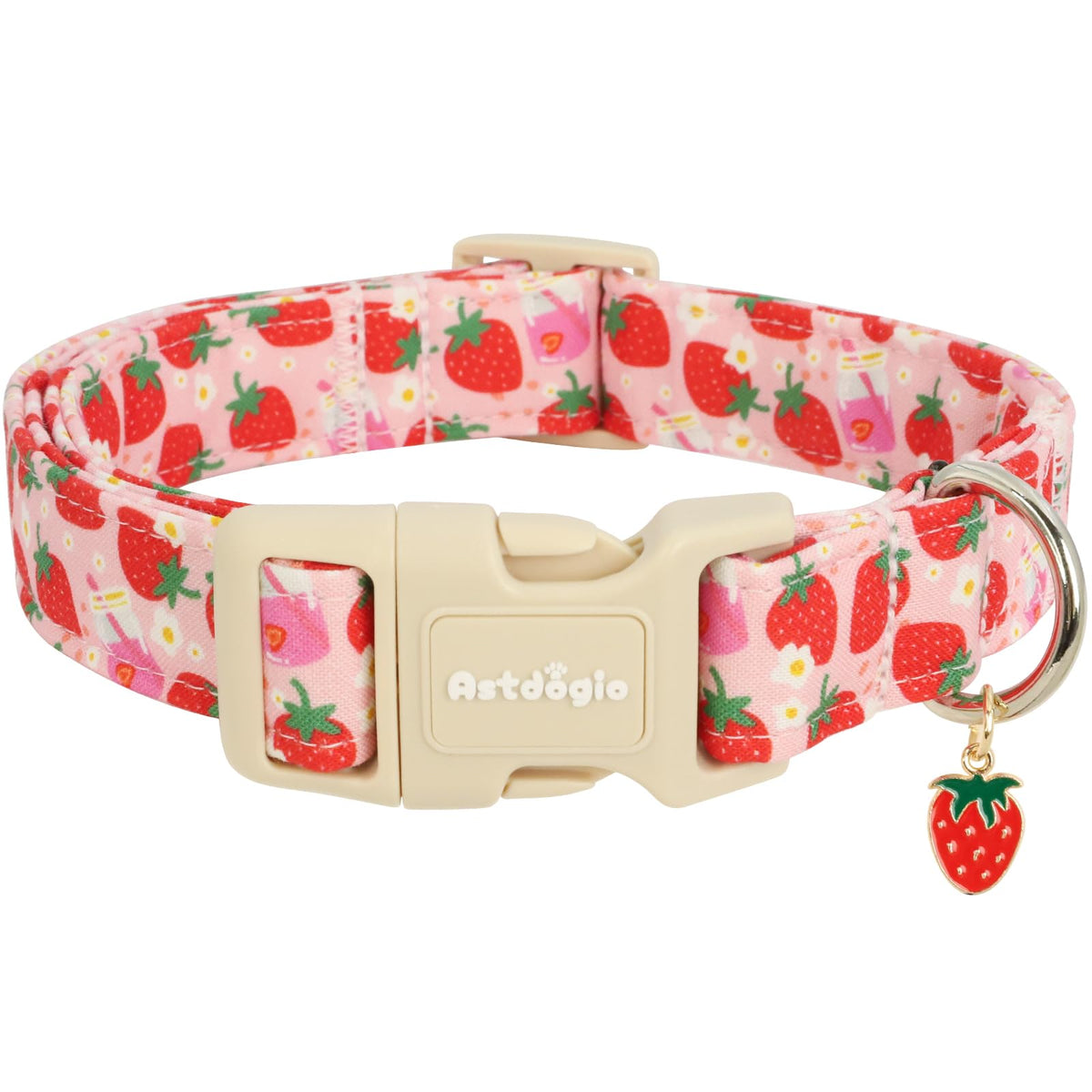 Astdogio Halloween Dog Collar, Fall Dog Collars for Small Dogs, Cute Pink Puppy Collar with Adorable Ghost & Pumpkin Design, Soft Cotton Small Dog Collars Girl Boy Dog Collar-S