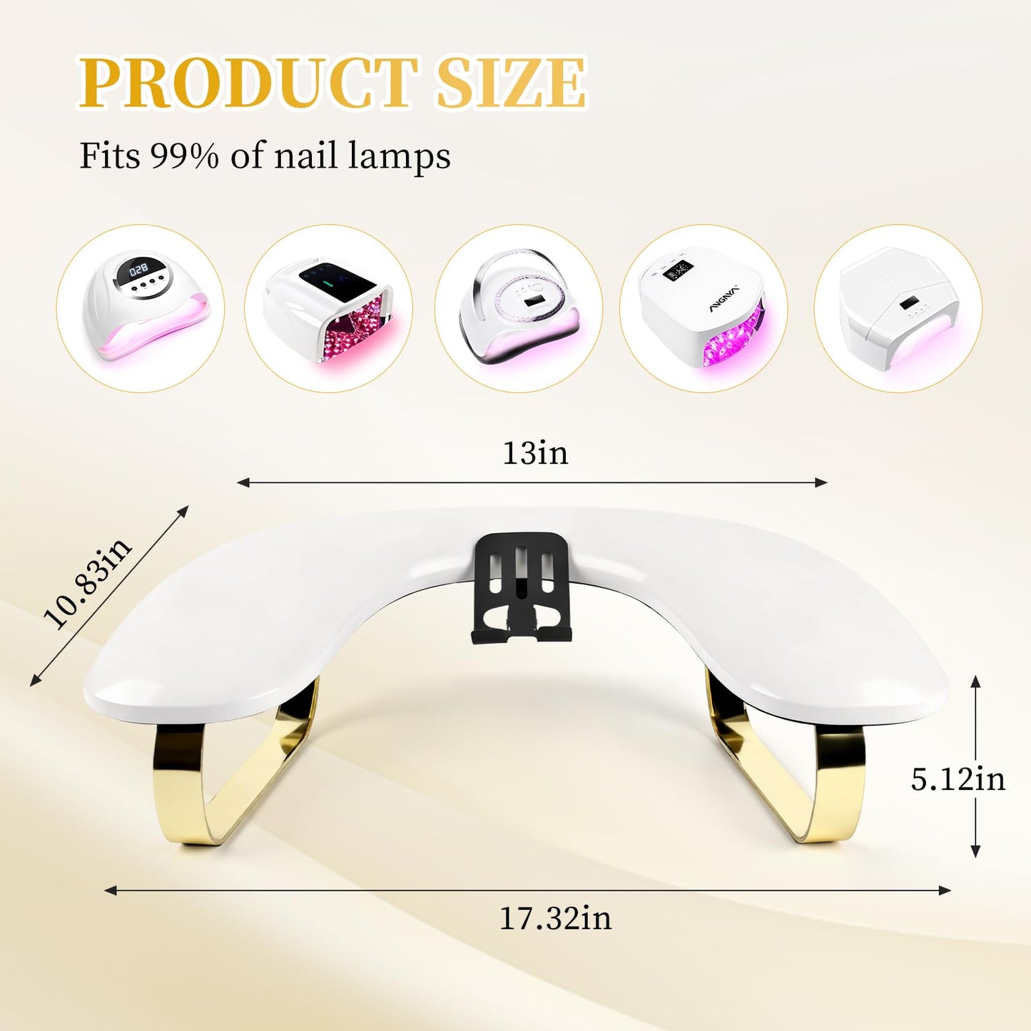 Arm Rest for Nails Tech with Rotating Phone Holder, U-Shaped 10° Inclined Nail Arm Rest Pillow Cushion, Manicure Hand Rest Pad for Salon, Nail Tech School and Home DIY (White)
