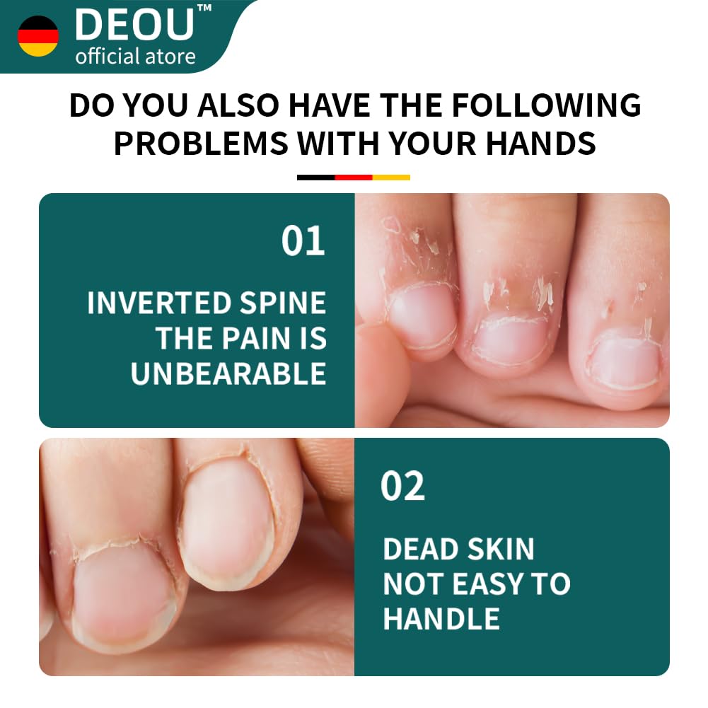 DEOU professional cuticle scissors, salon manicure tools, stainless steel eyelash trimmer, Manicurist nail care blade, extremely sharp, for women's manicure (Cuticle scissors+Steel push)