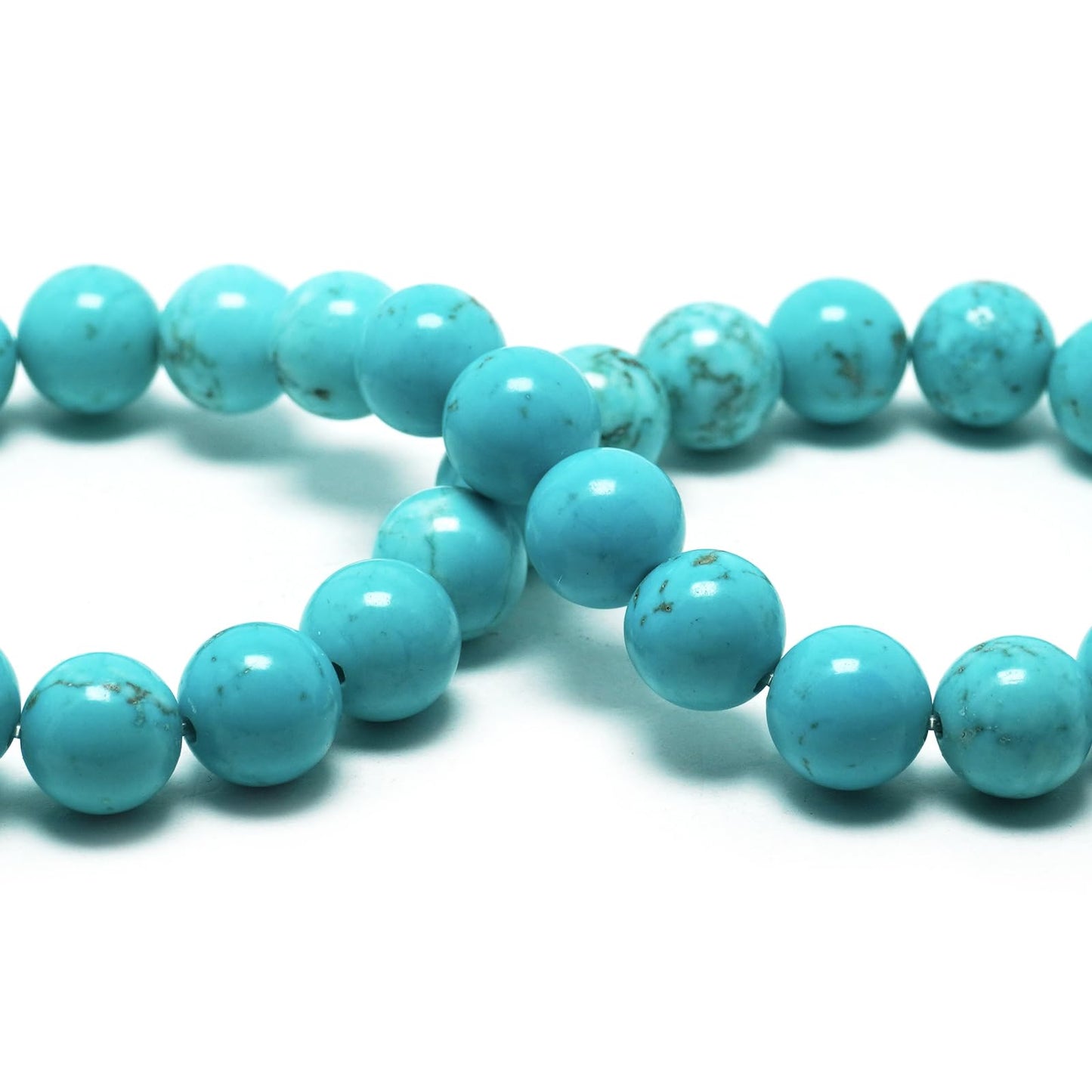DIQIO Natural Blue Turquoise Beads for Jewelry Making - Stone Beads Gemstone Beads for Bracelets, 6mm Crystal Round Loose Beads(58-60pcs, 6mm, Blue Turquoise)