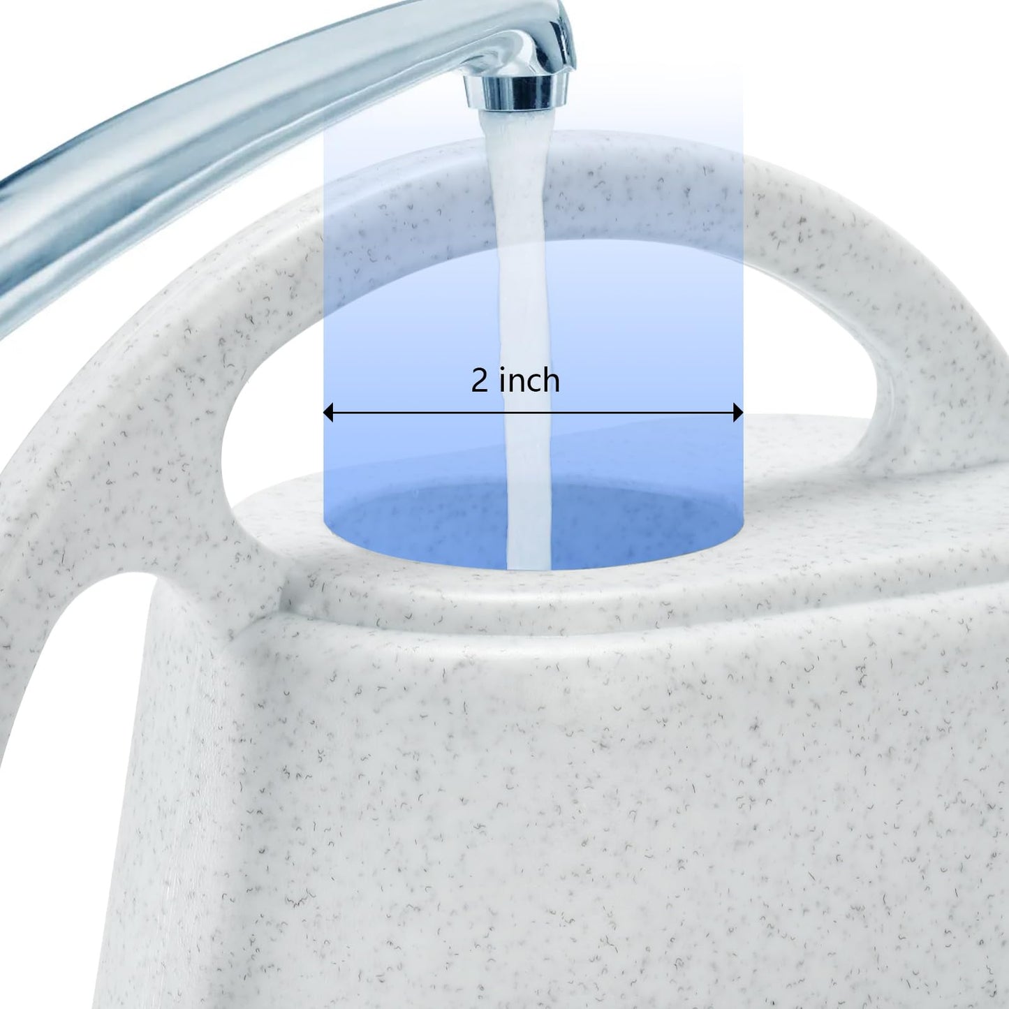 Fasmov Watering Can, 1/2 Gallon Plastic Watering Cans with Comfortable Handle, Small Garden Watering Cans Long Spout for Indoor Outdoor Watering Plants, Gray White