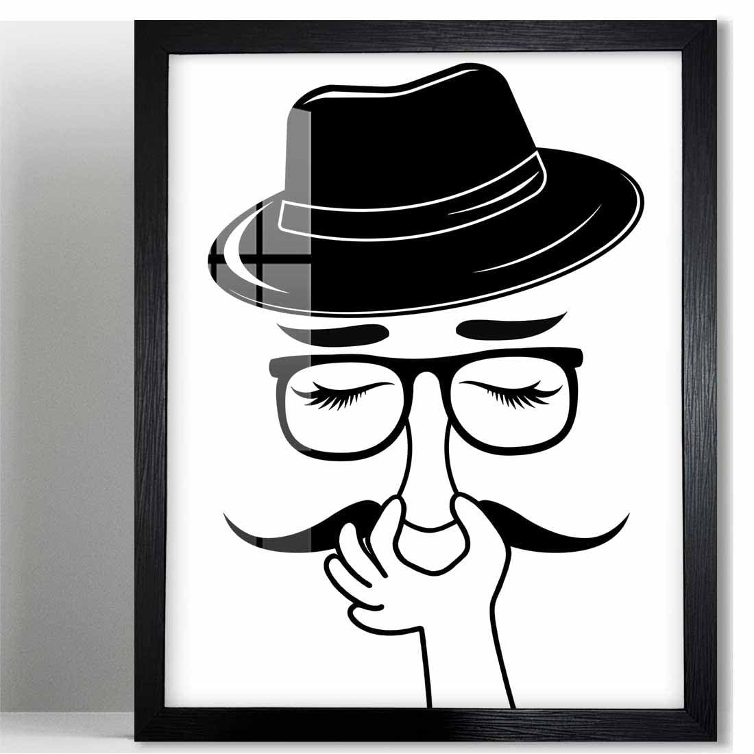Biufo Humorous Bathroom Wall Art Poster, Bad Smell Minimalistic Canvas Print Art Decor, Bathroom Restroom Wall Decor (10L x 8W, Framed)