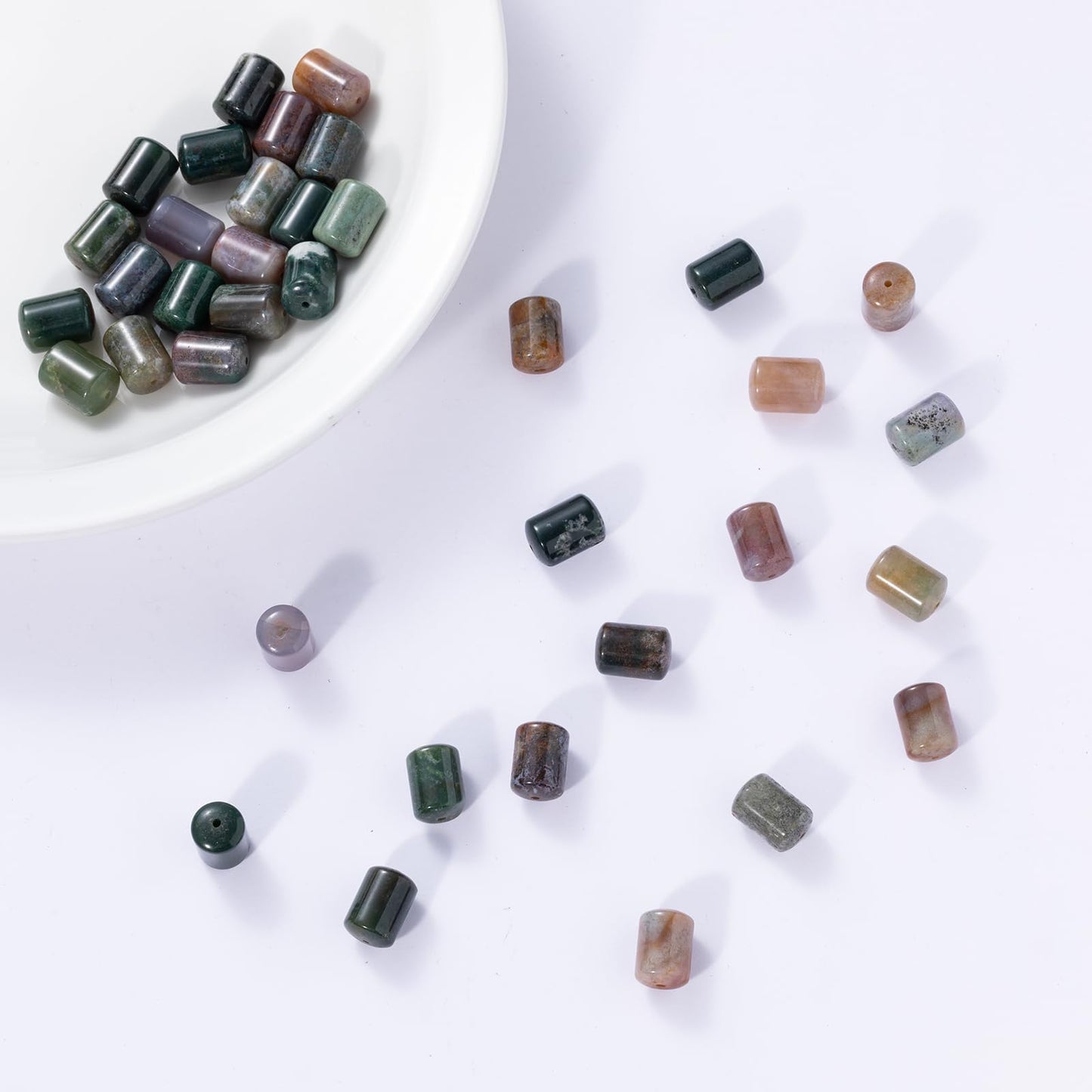Natural Indian Agate Cylinder Tube Beads 10x14mm 38cm/str Loose Semi Gemstone Stone Beads for Making Bracelets Necklace