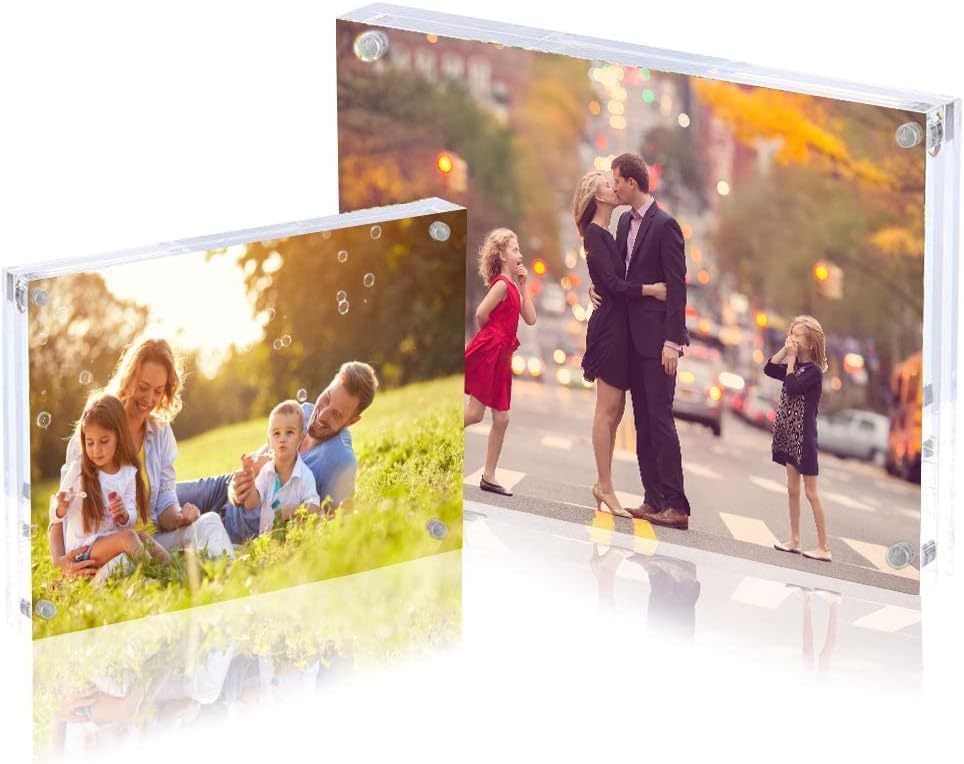 11x14 Acrylic Picture Frame,Clear Double Sided Magnetic Photo Frames With Stand,Minimalist Frameless Floating Frame for Artwork Poster Degree Diploma,Lovely Gift for Family, Friend - size: 11x14"-1