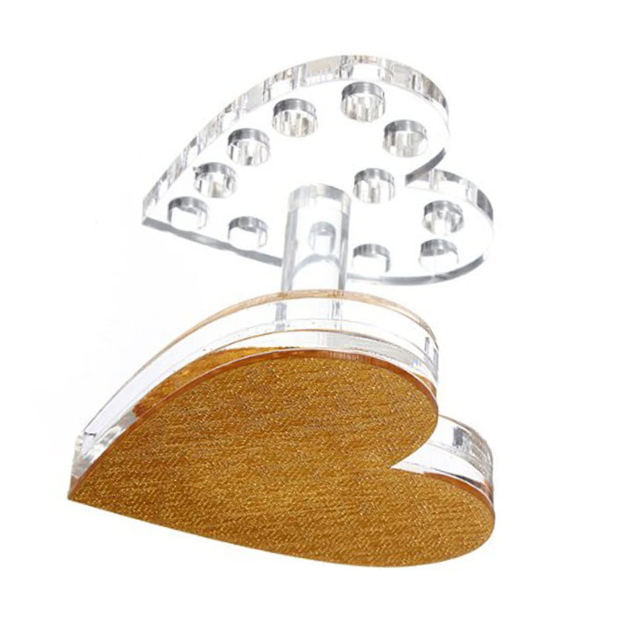 Healeved Heart-shaped Pen Holder for Nail Art Stand for Brush Gel Nail Art Brush Rest Organizer Portable Transparent Desk Accessory