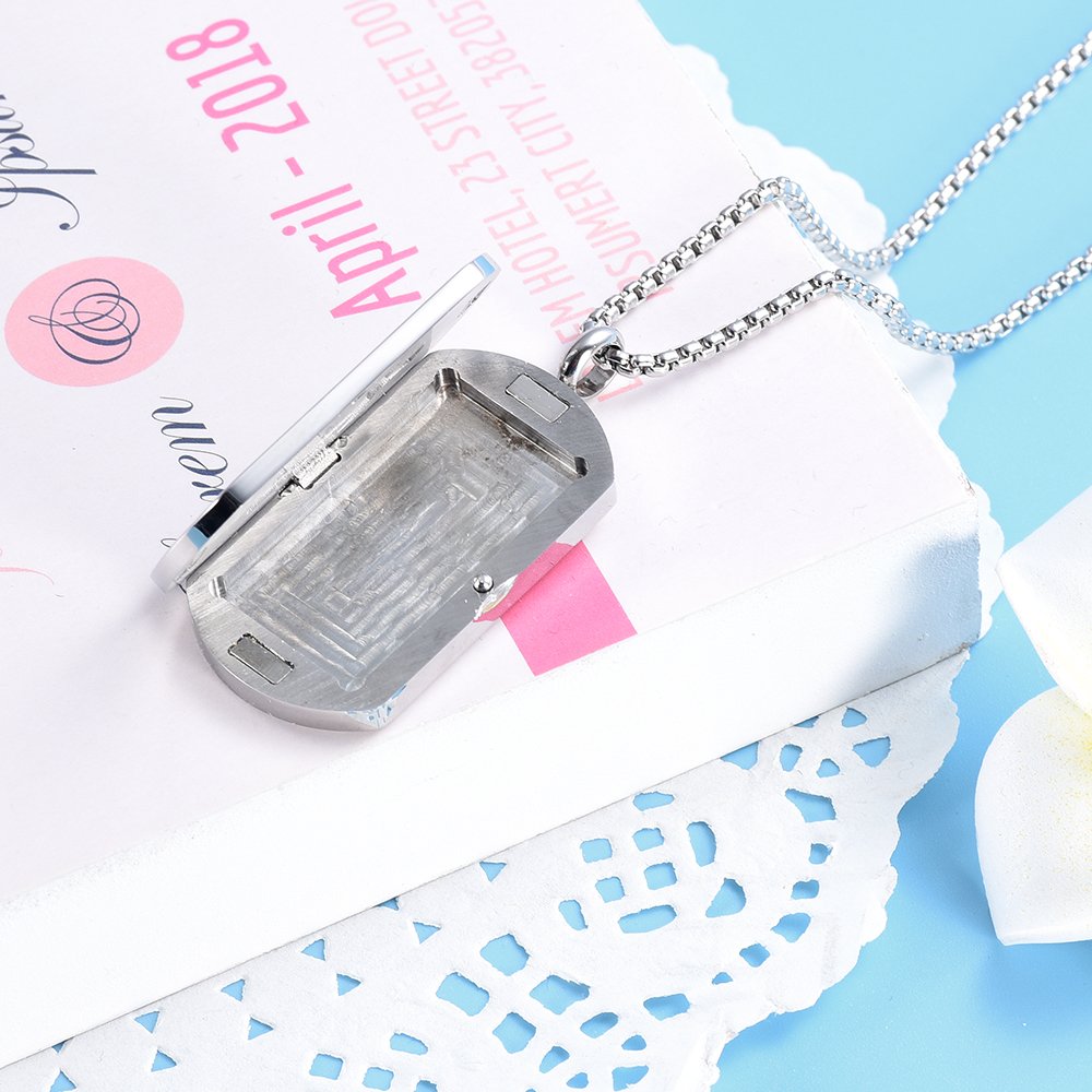 mingkejw Cross Essential Oil Diffuser Necklace Aromatherapy Pendant Locket Jewelry Stainless Steel Perfume Necklace| 22 Adjustable Chain| 12 Refill Pads| Gift Box