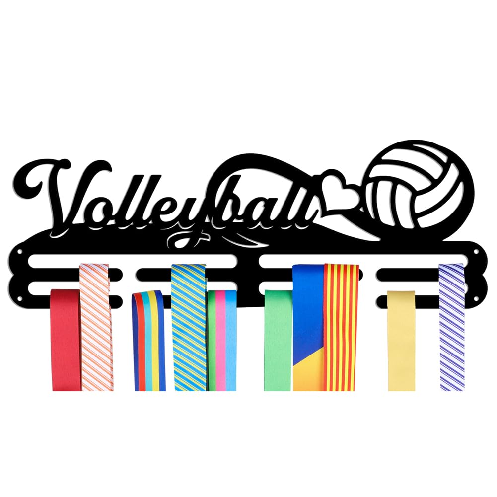 NBEADS Medals Hanger Display Holder Rack, Volleyball Theme Medals Display Wall Mounted Frame Medal Ribbon Holder Hooks for Competition Medal Wall Hanging Display, Mount Over 50 Medals