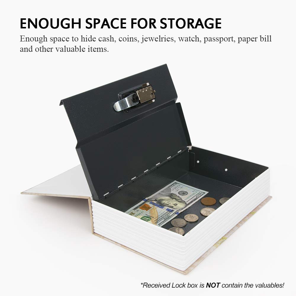 KYODOLED Diversion Book Safe with Combination Lock, Secret Safe Metal Lock Box, Money Storage Collection Box,9.5" x 6.2" x 2.2",France