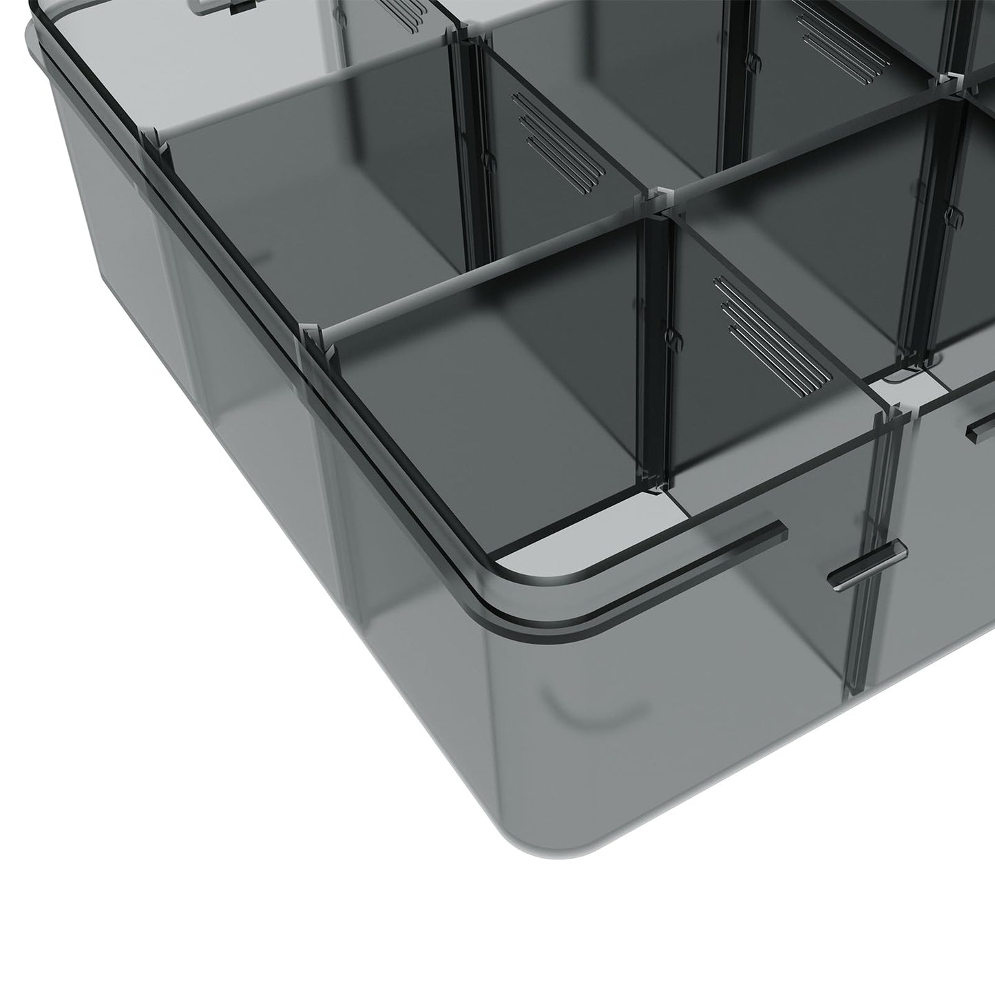 SRNYJAO Plastic Organizer Box, 12 Grids Clear Bead Organizer Compartment Box with Removable Dividers for Tackle box,Parts, Earring Container Tool Fishing Hook Hair Accessories,8.8" L x 6.7" W x 2" H