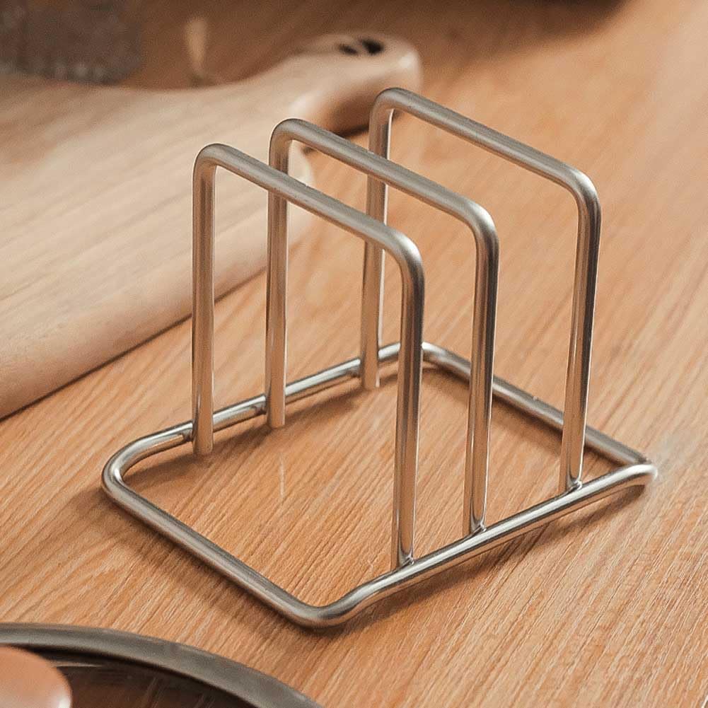 Teensery Cutting Board Holder Stainless Steel Wire Chopping Board Stand Cutting Board Storage Rack Organizer with 2 Slots for Kitchen Countertop, 1 Piece