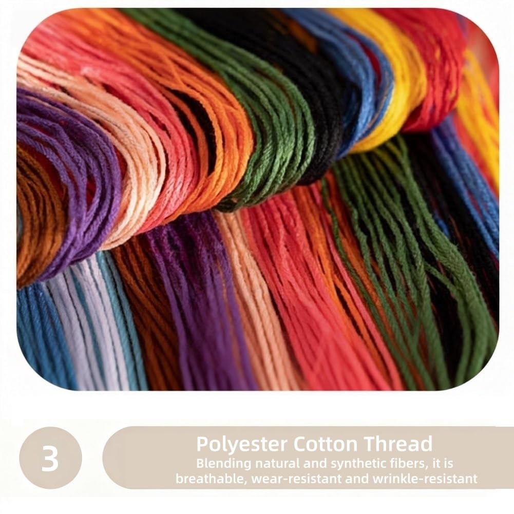 HAOYEGUOJI Embroidery Kit for Beginners, Hand Needlepoint Kits for Adults with Pre-Stamped Patterns, 7.8-Inch Hoop, Threads & Needles, Step by Step Instructions (7.72 in)