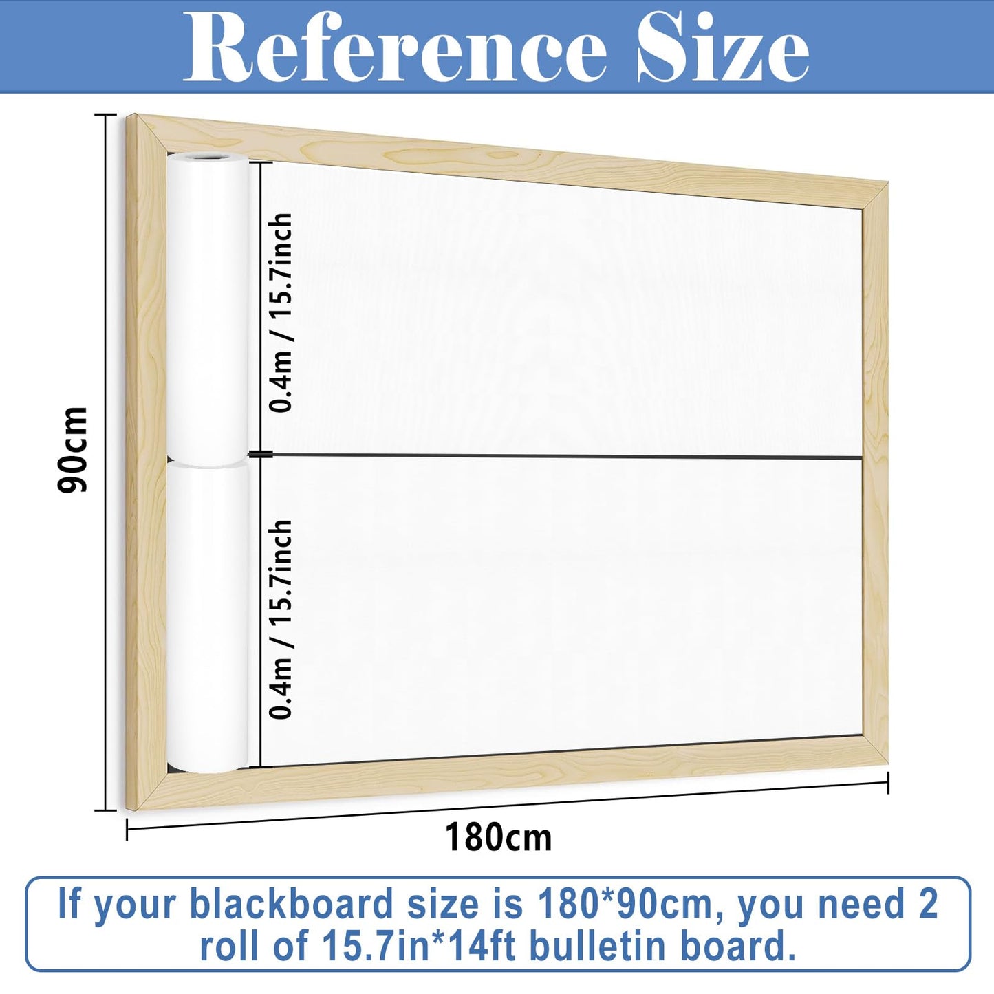 White Bulletin Board Roll Reusable Waterproof Erasable Bulletin Board Wrinkle Resistant Poster Non-Woven Fabric Bulletin Board Roll for Classroom Decor Wrap Crafts DIY Crafts 15.7" x 14ft