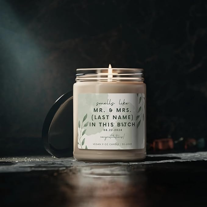 Wedding Candle Gifts for Couples, Best Engaged Gifts, Engagement Gift for Men Women, Engagement Gift for Newlyweds, Gift for Husband Wife, Soy Scented Decorative Candle for New Bride, Style 2