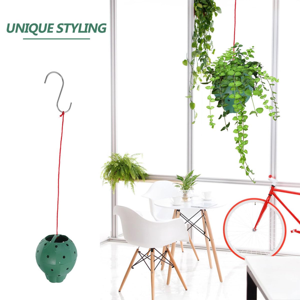 HAKIDZEL 5pcs Plastic Hanging Planters for Succulents and Strawberries, Multi-Hole Round Seed Starting Pots, Small Indoor Garden Containers for Hydroponic and Balcony Planting