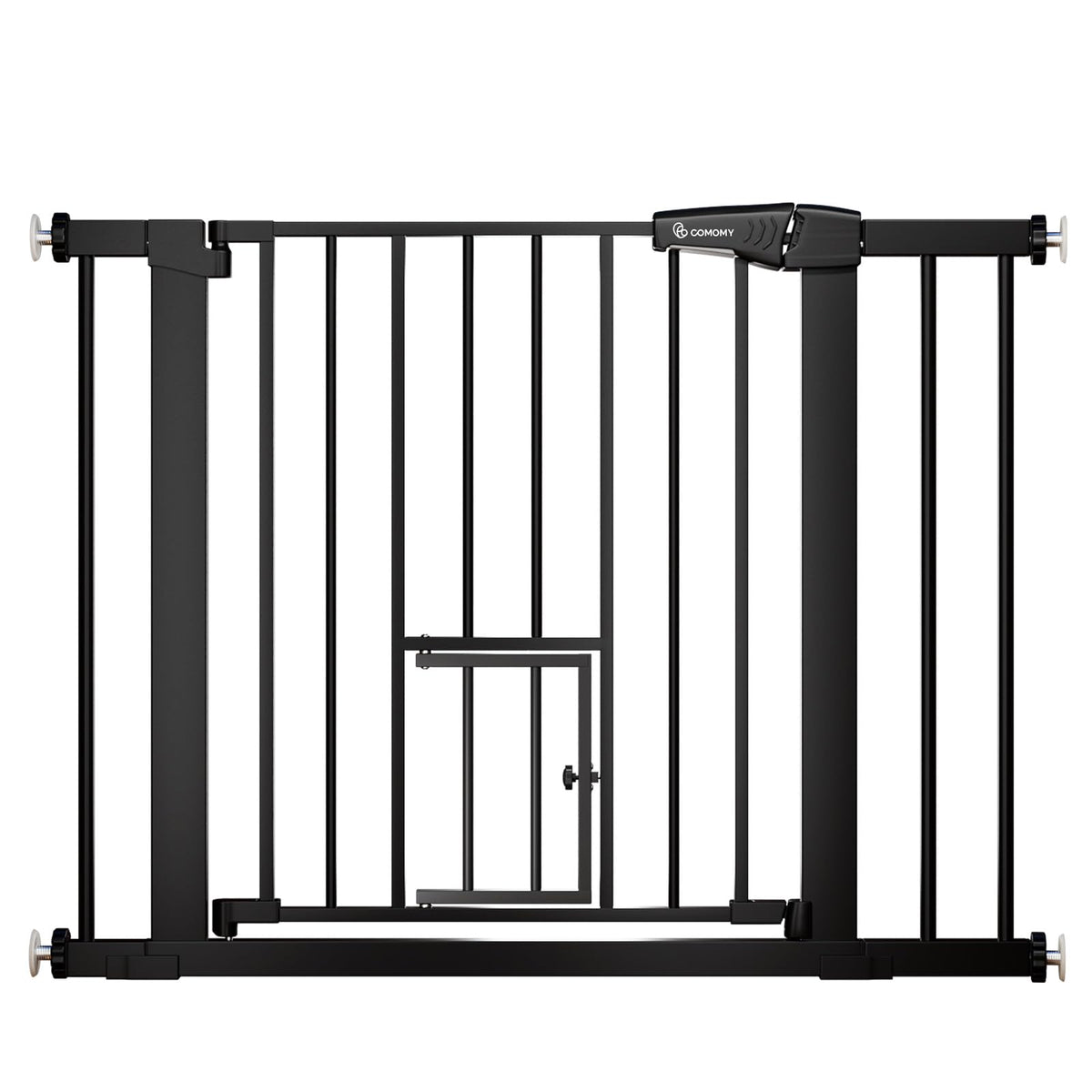 COMOMY Auto Close Pet Gate with Cat Door, 29.5"-40.5" Dog Gate for House