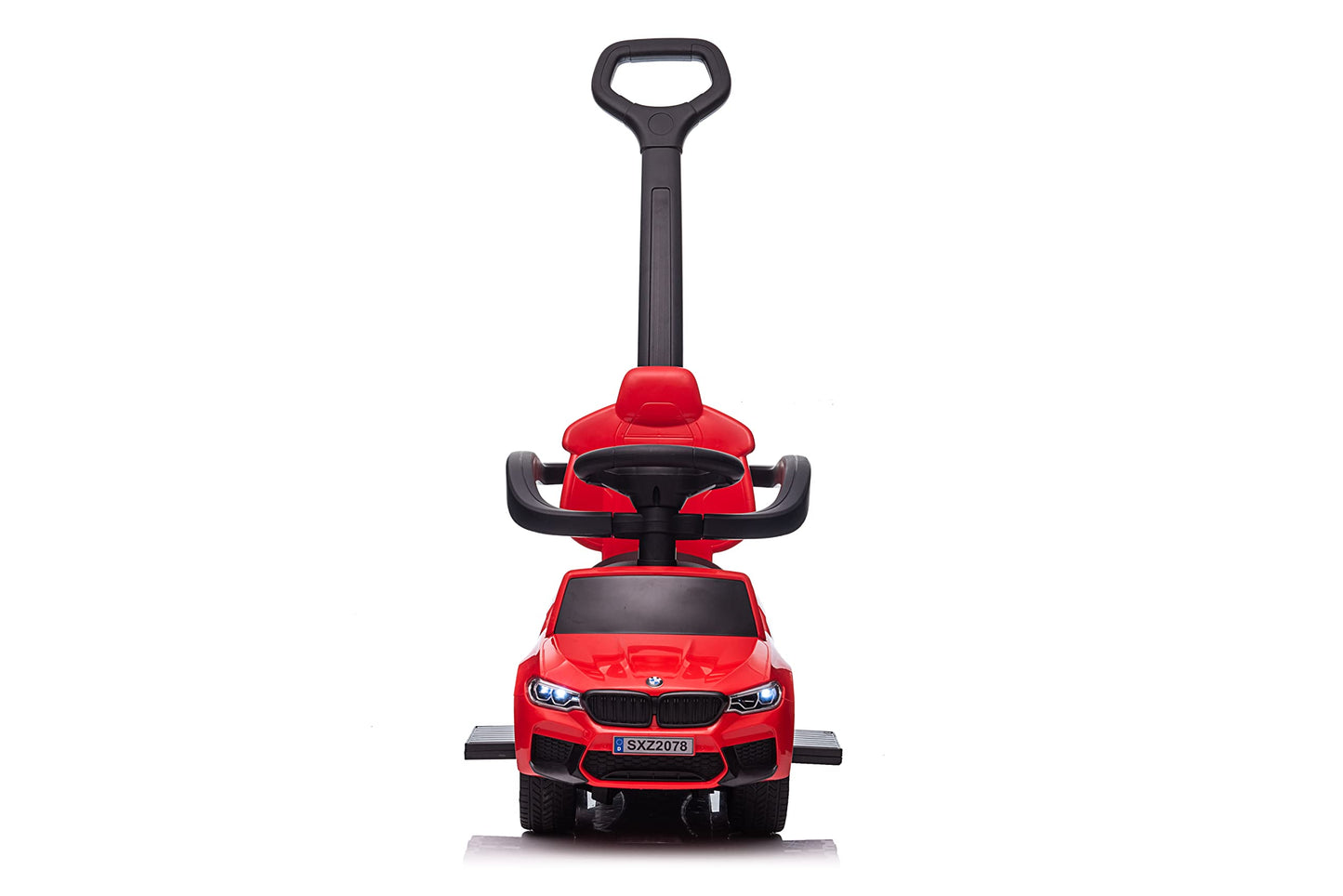 Best Ride On Cars BMW 4 in 1 Battery Powered Push Car, Red, Large