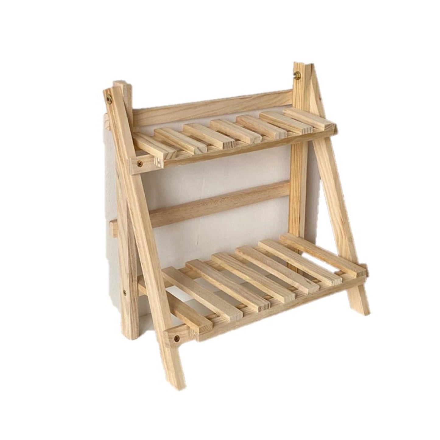 CRSUSUKJ 2-Tier Bamboo Plant Stand - Indoor Tabletop Succulent Plant Shelf, Rack, Flower Pot Holder