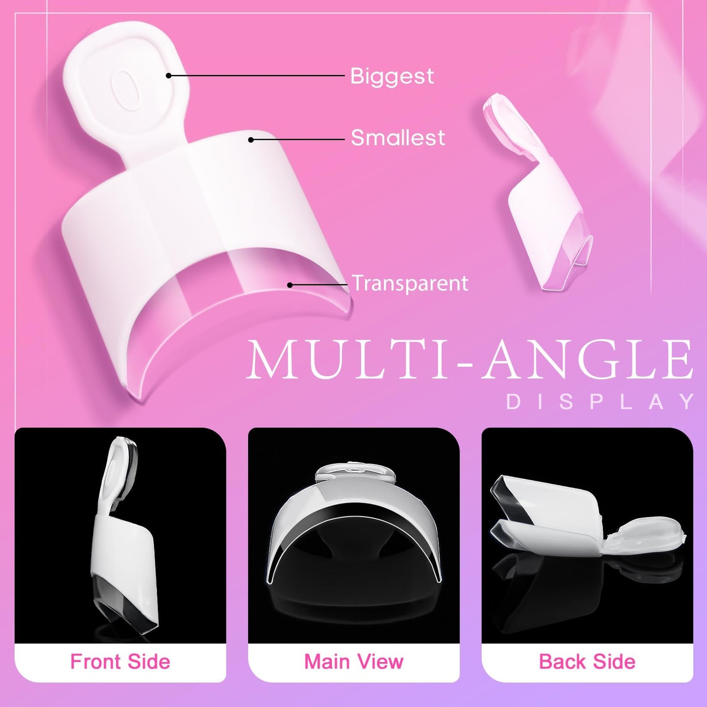 AORAEM White French Nail Tips 120 PCS Short French Style Acrylic Nail Tip 12 Sizes False Nails Clear and White Press on Nails for Women