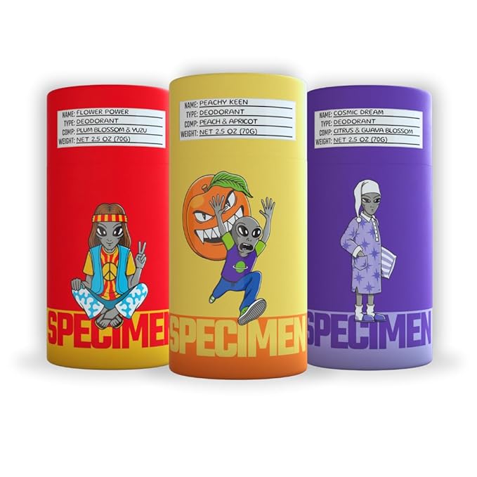 SPECIMEN - Women's Galactic Goddess Premium Deodorant Bundle | Pack of 3 Sticks | Natural Formula, Strong Scent, Sensitive Skin Friendly, Eco-Friendly Paper Packaging | Small Batch, Handmade