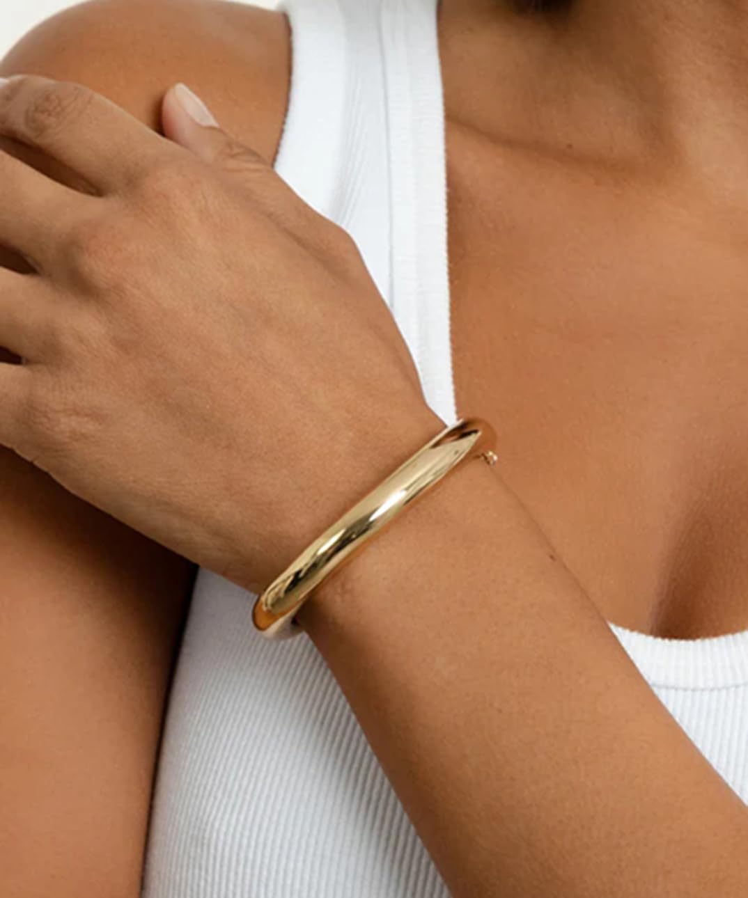 SOFYBJA Dainty 18K Gold Catheter Circles Double Mixed Link Bracelet for Women Personalized Bracelet Layered Jewelry