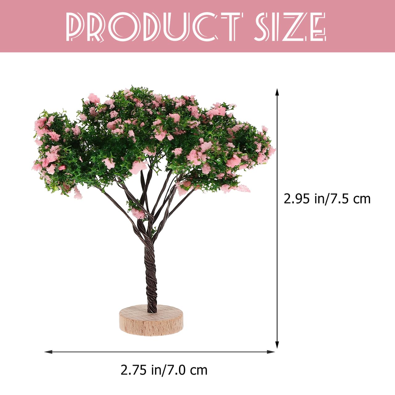 VINTORKY 2 Pack Miniature Landscape Trees Realistic Mini Model Trees Figurines with Base for DIY Crafts Supplies Zen Garden Sand Table
