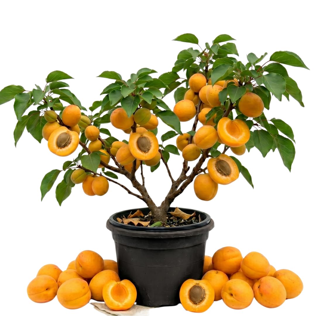 Live Apricot Tree for Planting, 2–3 ft Tall in 3-Gallon Pot, Fruit Tree, Suitable for Outdoor Garden Planting, No Ship to CA