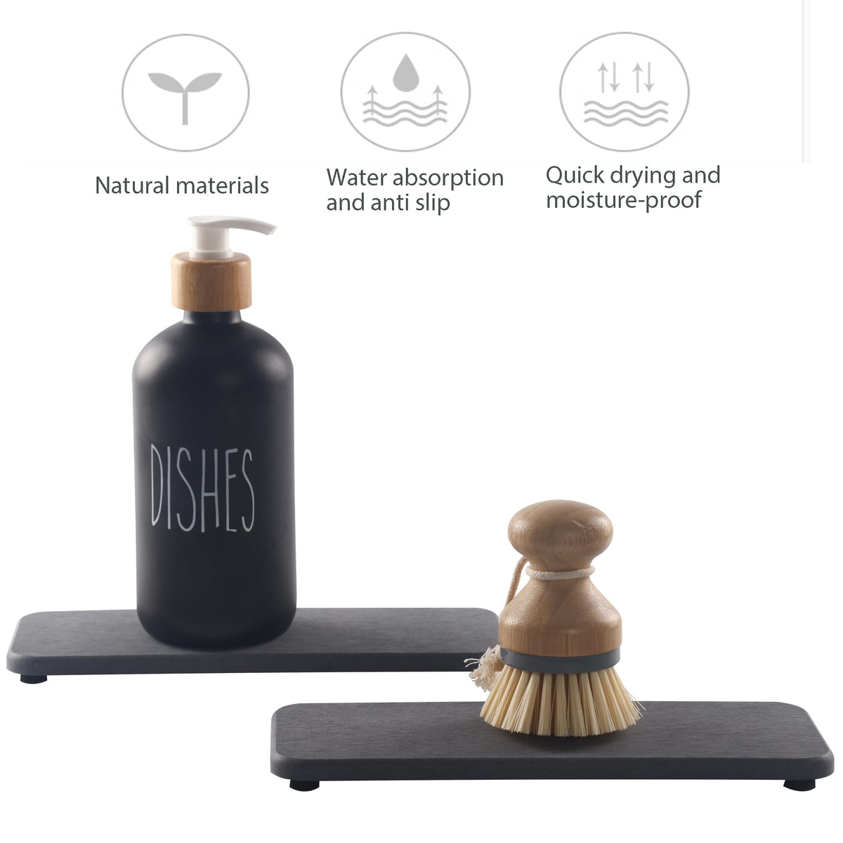 2 Pcs Sink Stone Soap Trays (2 Count)