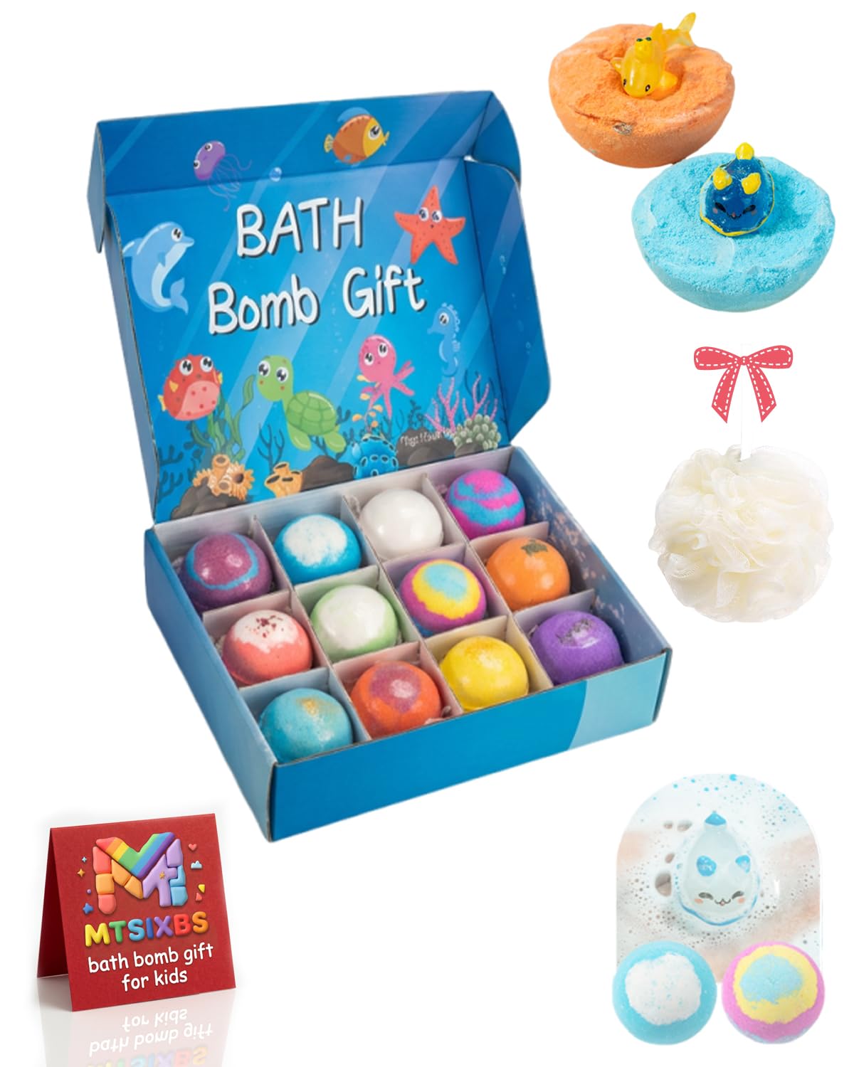 Bath Bombs Gift for Kids Easter Gifts with Mega Bubbles & Surprise Inside Bubble Egg Organic Essentials Shower Relaxing Products Kit Mini for Girls Boys Fun Baths Toys Kid Time (1set)