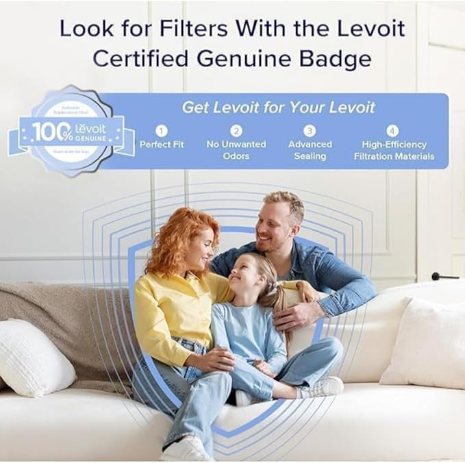 LEVOIT LV-H128 Air Purifier Replacement, 3-in-1 Pre-Filter, Capture Dust Smoke Pollen, Activated Carbon, 3-Stage Filtration System, 2 Piece Set, LV-H128-RF, 2 Pack