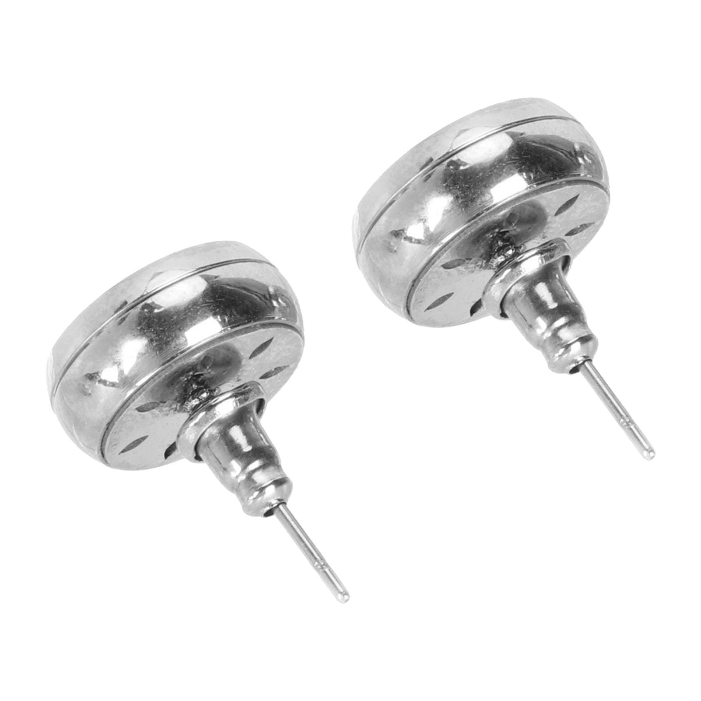 Women Aromatherapy Earrings, 2 Pairs Round Shape Hand Crafted Stainless Steel Essential Oil Diffuser Earrings Essential Oil Stud Earrings for Daily Wear Meditation
