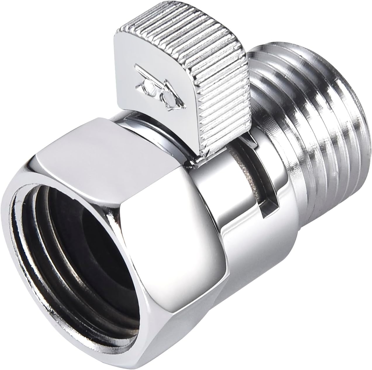 Chrome Water Flow Control Valve, G1/2" Shower Head Flow Control Valve, Brass Shut Off Valve for Handheld Shower, Water Pressure Regulator Replacement for Shower System