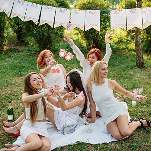 26 Pieces Bridal Shower Wedding Photo Booth Props Bachelorette Photo Props Rose Gold Pink Future Wife Party Decorations for Bridal Shower Out Hen Party Gift Accessories