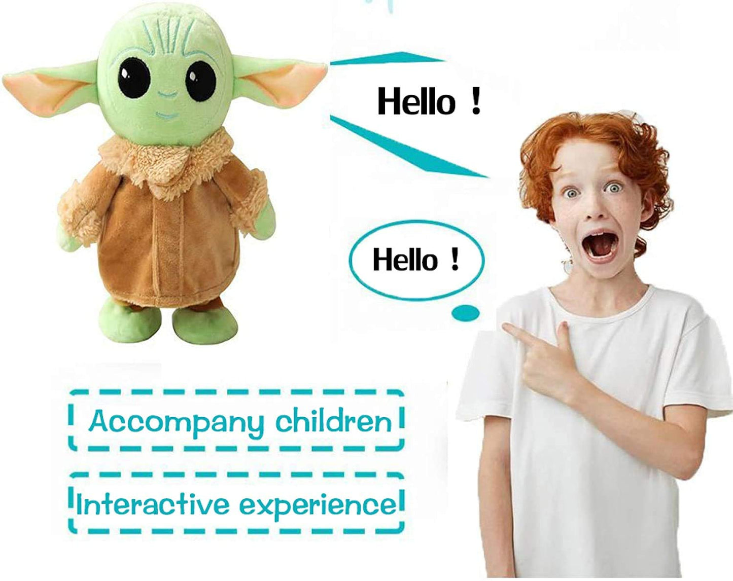 PAZATAO Talking Baby Yoda 7.8 Inch Walking, Talking, Interactive Plush Toy for Kids, Boys, Girls