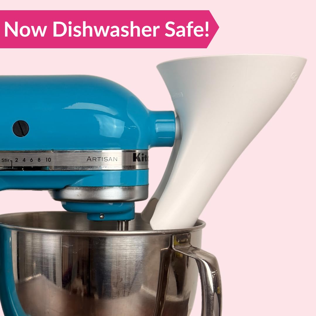 Countess Flour Funnel™ - Stand Mixer Attachment by The Cookie Countess (White)