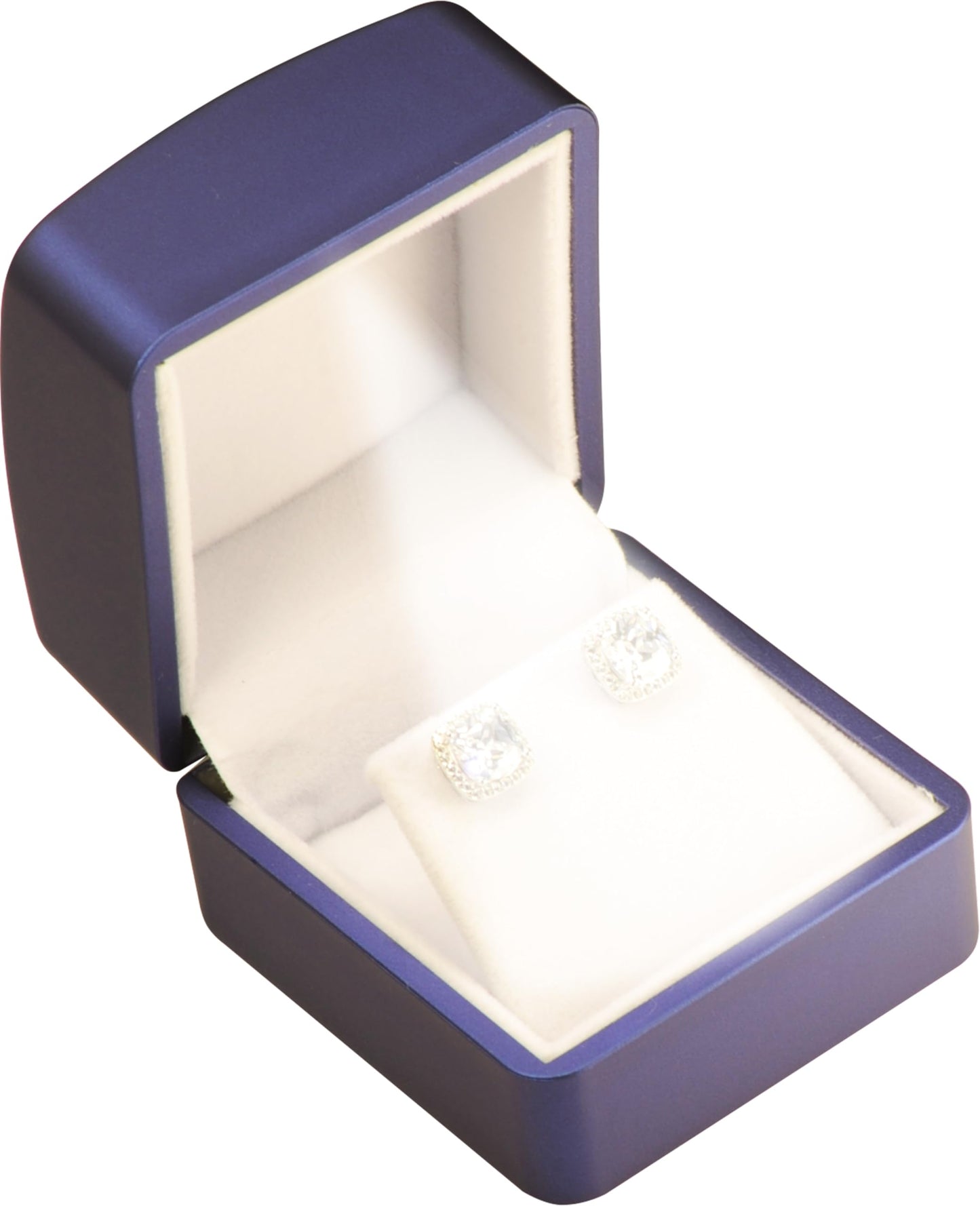 LAODA LED Blue Earring Jewelry Gift Box for Wedding, Birthday...Luxury LED Stud Earring Jewelry Gift Box with Light for Women for Men (Blue Earring Box)