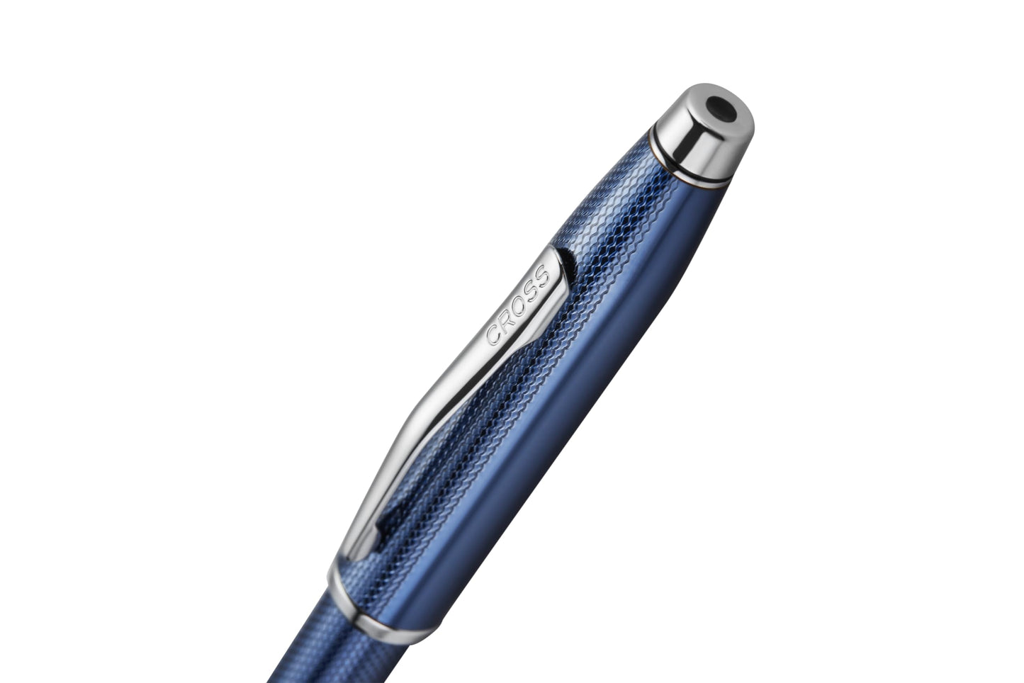Cross Century II Polished Translucent Cobalt Blue Sandblasted Engraved Diamond Pattern Surface Ballpoint Pen - Professional Pen - Smooth Writing - Comfortable Grip, Engraveable panel, Luxury gift box.