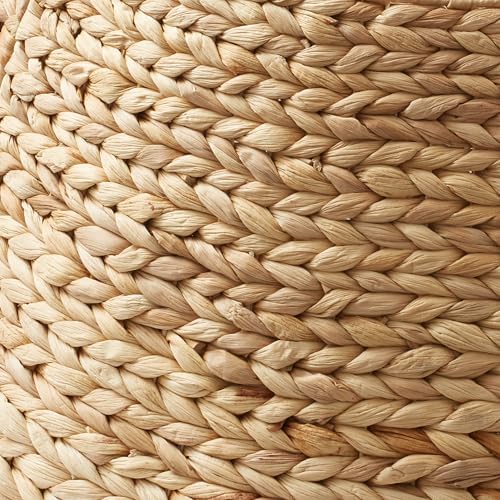 Casafield 42-Inch Christmas Tree Collar, Woven Water Hyacinth Tree Base Cover with Cord Cut Out, Natural